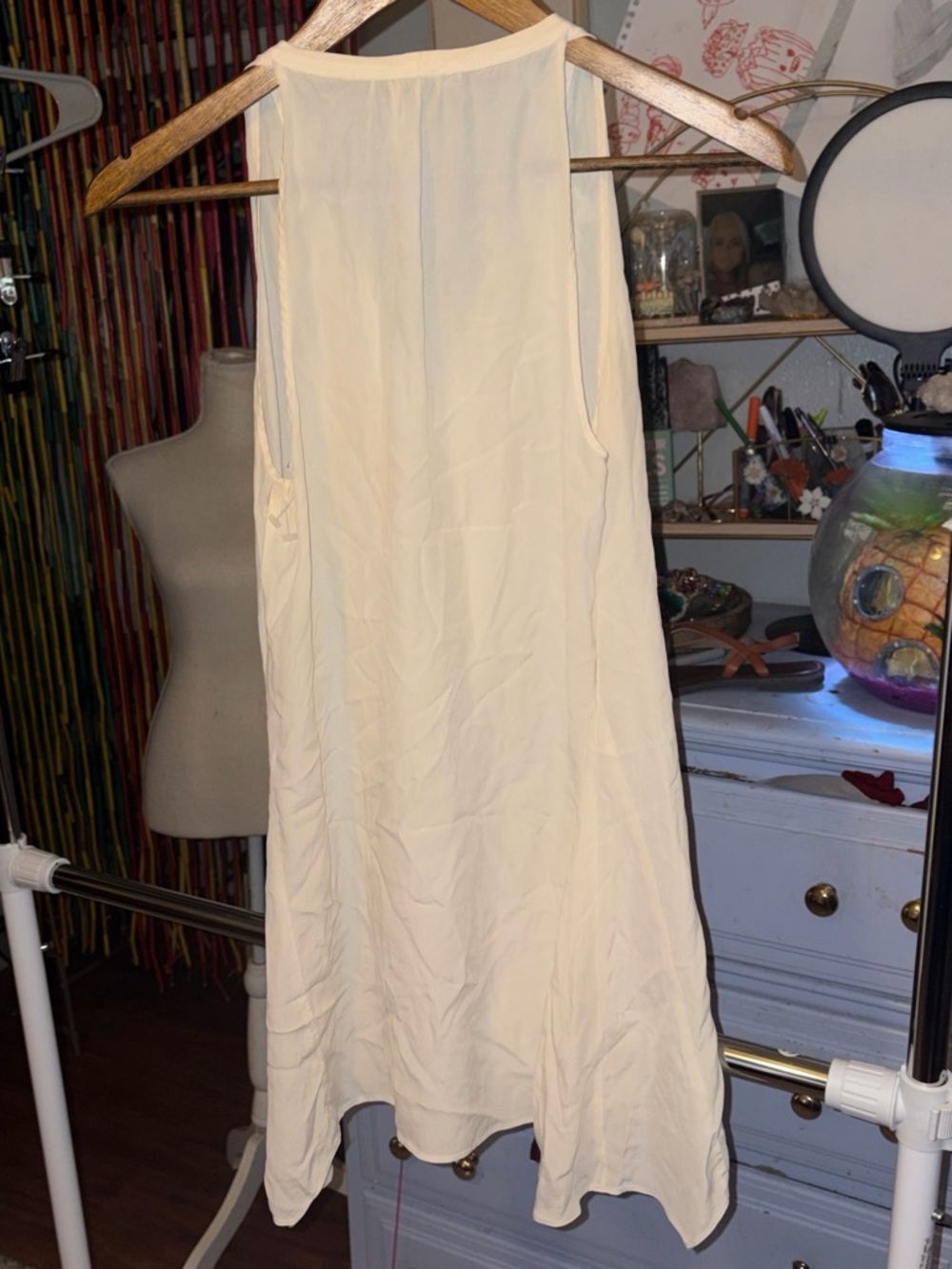 Vero Moda Cream Sleeveless Ruffle V-Neck Mini Dress - Picture 6 of 6
